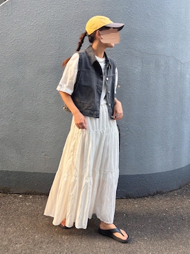 「アイテム（ベスト）」を使った、pisa.さん（レディース・158cm）の夏コーディネート