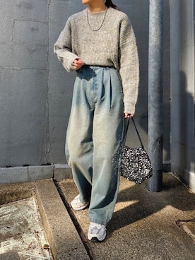 「カーブデニム」｜pisa.さん（レディース・158cm）の秋コーディネート