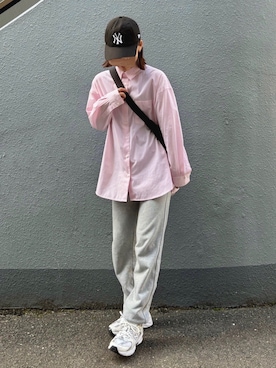 「GU（ジーユー）のアイテム（スウェットパンツ）」を使った、pisa.さん（レディース・158cm）の春コーディネート