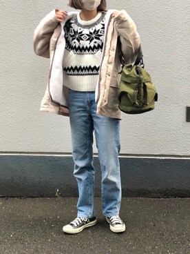 「classicalelf（クラシカルエルフ）のアイテム（マウンテンパーカー）」を使った、pisa.さん（レディース・158cm）の冬コーディネート