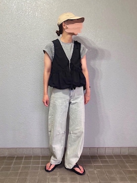 「アイテム（ベスト）」を使った、pisa.さん（レディース・158cm）の夏コーディネート
