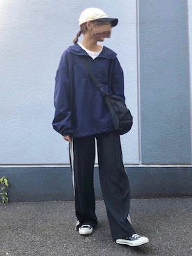 「秋」｜「アイテム（ナイロンジャケット）」を使った、pisa.さん（レディース・158cm）の秋コーディネート