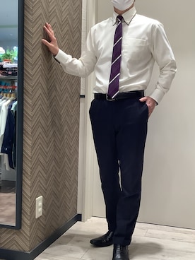 「アイテム（ビジネスシャツ）」を使った、BRICK HOUSE by Tokyo Shirts 稲沢リーフウォーク店さん（メンズ・175cm）の春コーディネート