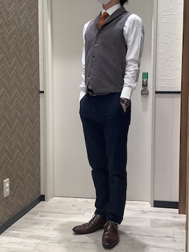 「アイテム（ベスト）」を使った、BRICK HOUSE by Tokyo Shirts 稲沢リーフウォーク店さん（メンズ・176cm）の冬コーディネート