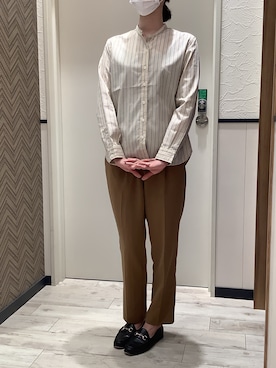 「アイテム（ビジネスシャツ、ブラウン系）」を使った、BRICK HOUSE by Tokyo Shirts 稲沢リーフウォーク店さん（レディース・164cm）の秋コーディネート