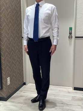 「アイテム（ビジネスシャツ）」を使った、BRICK HOUSE by Tokyo Shirts 稲沢リーフウォーク店さん（メンズ・175cm）の冬コーディネート
