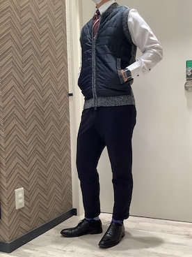「アイテム（ビジネスシャツ）」を使った、BRICK HOUSE by Tokyo Shirts 稲沢リーフウォーク店さん（メンズ・165cm）の秋コーディネート