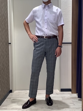 「アイテム（ビジネスシャツ）」を使った、BRICK HOUSE by Tokyo Shirts 稲沢リーフウォーク店さん（メンズ・184cm）の夏コーディネート