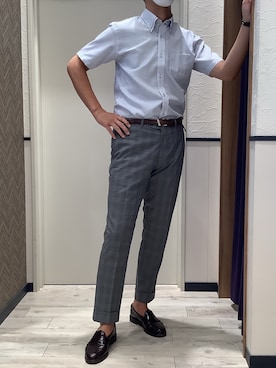 「アイテム（ビジネスシャツ）」を使った、BRICK HOUSE by Tokyo Shirts 稲沢リーフウォーク店さん（メンズ・184cm）の夏コーディネート