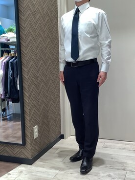 「アイテム（ビジネスシャツ）」を使った、BRICK HOUSE by Tokyo Shirts 稲沢リーフウォーク店さん（メンズ・175cm）の春コーディネート