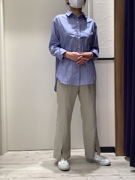 「アイテム（ビジネスシャツ）」を使った、BRICK HOUSE by Tokyo Shirts 稲沢リーフウォーク店さん（レディース・163cm）の秋コーディネート