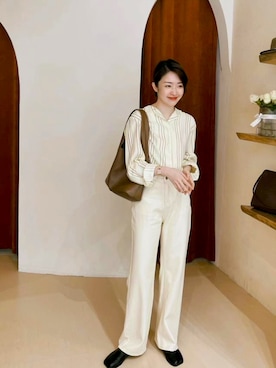 「アイテム（アナログ腕時計、ピンク系）」を使った、Daniel Wellington JPさん（レディース・167cm）の春コーディネート