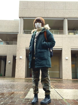 モンベル ハスキーコート オレンジ mont-bellのアイテムを使った