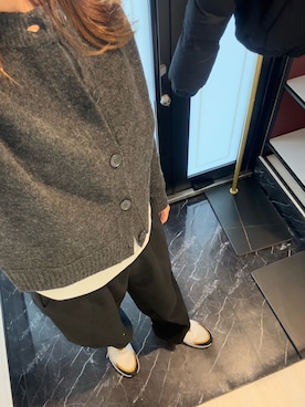 「GUコーデ」｜「アイテム（スラックス）」を使った、0ikoさん（レディース・161cm）の冬コーディネート