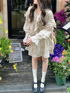 「韓国スタイル」｜「アイテム（その他）」を使った、contentoas　コンアスさん（レディース・164cm）の春コーディネート