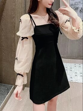 「韓国好きな人と繋がりたい」｜「アイテム（ワンピース/ドレス）」を使った、contentoas　コンアスさん（レディース・158cm）の秋コーディネート