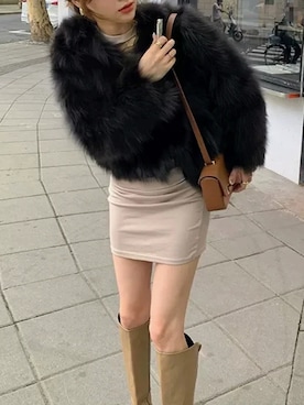 「韓国スタイル」｜「アイテム（その他）」を使った、contentoas　コンアスさん（レディース・165cm）の冬コーディネート