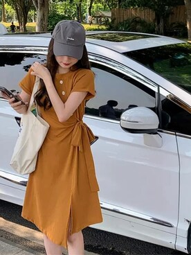 「韓国好きな人と繋がりたい」｜「アイテム（ワンピース/ドレス）」を使った、contentoas　コンアスさん（レディース・158cm）の夏コーディネート