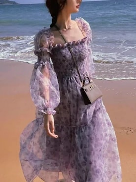 「シアーワンピース」｜「アイテム（その他）」を使った、contentoas　コンアスさん（レディース・164cm）の春コーディネート
