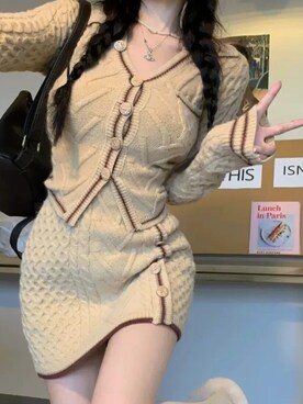 「ニットセットアップ」｜「アイテム（その他）」を使った、contentoas　コンアスさん（レディース・158cm）の秋コーディネート