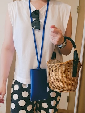 「UNIQLO（ユニクロ）のアイテム（その他パンツ、ブラック系）」を使った、yas55yesさん（レディース・168cm）の夏コーディネート