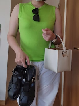 「ZARA（ザラ）のアイテム（タンクトップ、グリーン系）」を使った、yas55yesさん（レディース・168cm）の夏コーディネート