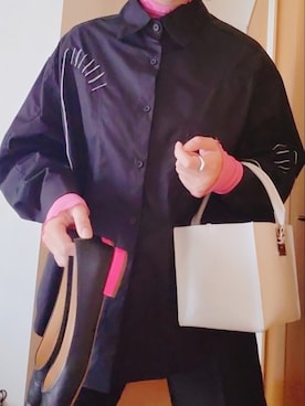 「no brand（ノーブランド）のアイテム（シャツ/ブラウス、ブラック系）」を使った、yas55yesさん（レディース・168cm）の秋コーディネート