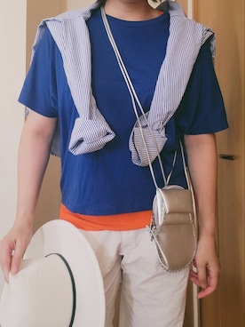 「ZARA（ザラ）のアイテム（カーゴパンツ、ホワイト系）」を使った、yas55yesさん（レディース・168cm）の夏コーディネート