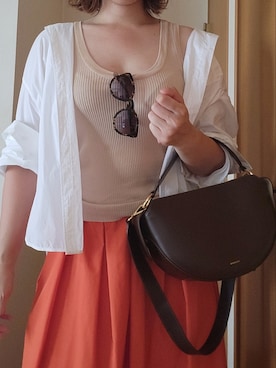 「WANDLER のアイテム（ハンドバッグ、ブラウン系）」を使った、yas55yesさん（レディース・168cm）の夏コーディネート