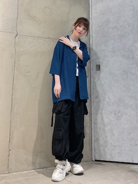 「tk.TAKEO KIKUCHI（ティーケータケオキクチ）のアイテム（アクセサリー）」を使った、MIKAさん（レディース・154cm）の夏コーディネート