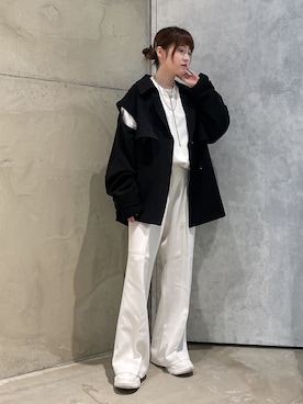 「tk.TAKEO KIKUCHI（ティーケータケオキクチ）のアイテム（ブルゾン）」を使った、MIKAさん（レディース・154cm）の秋コーディネート