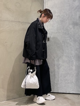 「tk.TAKEO KIKUCHI（ティーケータケオキクチ）のアイテム（ブルゾン）」を使った、MIKAさん（レディース・154cm）の秋コーディネート