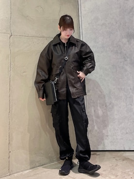 「tk.TAKEO KIKUCHI（ティーケータケオキクチ）のアイテム（ブルゾン）」を使った、MIKAさん（レディース・154cm）の冬コーディネート
