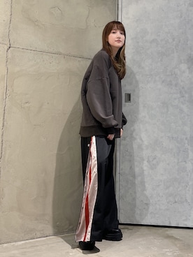 「tk.TAKEO KIKUCHI（ティーケータケオキクチ）のアイテム（スウェット）」を使った、MIKAさん（レディース・154cm）の秋コーディネート