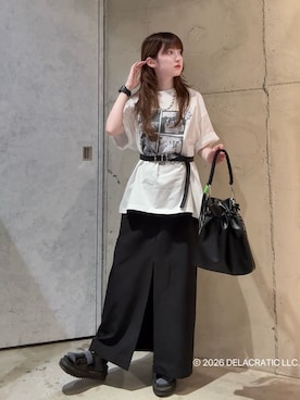 「tk.TAKEO KIKUCHI（ティーケータケオキクチ）のアイテム（トップス）」を使った、MIKAさん（レディース・154cm）の夏コーディネート