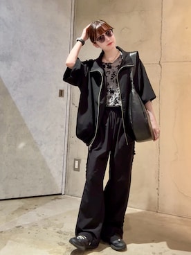 「tk.TAKEO KIKUCHI（ティーケータケオキクチ）のアイテム（バッグ）」を使った、MIKAさん（レディース・154cm）の夏コーディネート