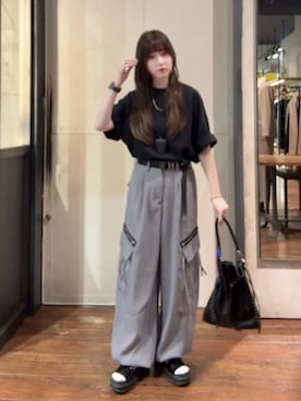 「tk.TAKEO KIKUCHI（ティーケータケオキクチ）のアイテム」を使った、MIKAさん（レディース・154cm）の夏コーディネート