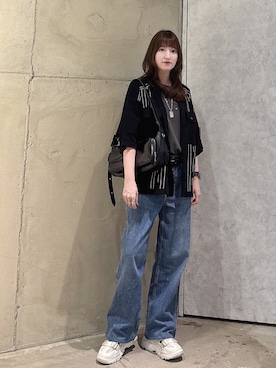 「刺繍」｜「アイテム（バッグ）」を使った、MIKAさん（レディース・154cm）の夏コーディネート