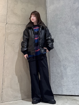 「tk.TAKEO KIKUCHI（ティーケータケオキクチ）のアイテム（トップス）」を使った、MIKAさん（レディース・154cm）の秋コーディネート