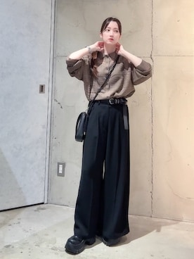 「tk.TAKEO KIKUCHI（ティーケータケオキクチ）のアイテム（トップス）」を使った、MIKAさん（レディース・154cm）の秋コーディネート