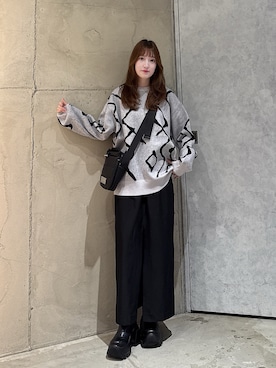 「tk.TAKEO KIKUCHI（ティーケータケオキクチ）のアイテム（トップス）」を使った、MIKAさん（レディース・154cm）の秋コーディネート