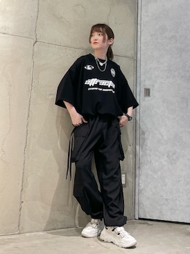 「tk.TAKEO KIKUCHI（ティーケータケオキクチ）のアイテム（アクセサリー）」を使った、MIKAさん（レディース・154cm）の夏コーディネート