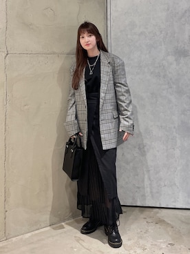 「tk.TAKEO KIKUCHI（ティーケータケオキクチ）のアイテム（ジャケット/アウター）」を使った、MIKAさん（レディース・154cm）の秋コーディネート