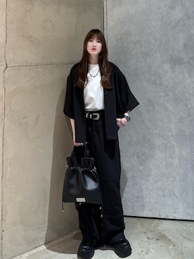 「tk.TAKEO KIKUCHI（ティーケータケオキクチ）のアイテム（パンツ）」を使った、MIKAさん（レディース・154cm）の春コーディネート