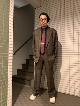 明美会長さん（メンズ・177cm）の春コーディネート