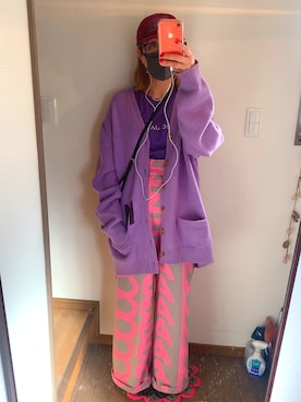 「MARC JACOBS（マークジェイコブス）のアイテム（カーディガン/ボレロ）」を使った、marukoさん（レディース・161cm）の冬コーディネート