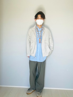 「MAISON SPECIAL（メゾンスペシャル）のアイテム（モカシン/デッキシューズ）」を使った、UW168さん（メンズ・175cm）の秋コーディネート