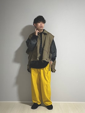 「WYM」｜「アイテム（スウェットパンツ）」を使った、UW168さん（メンズ・175cm）の冬コーディネート
