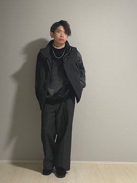 「WYM LIDNM（ウィム バイ リドム）のアイテム（ダウンベスト）」を使った、UW168さん（メンズ・175cm）の春コーディネート