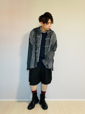 「DISCOVERED（ディスカバード）のアイテム（トップス）」を使った、UW168さん（メンズ・175cm）の夏コーディネート